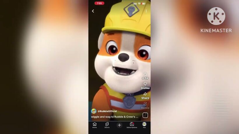 Rubble and crew wiggle wag