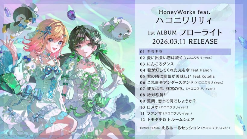 【HoneyWorks feat.ハコニワリリィ】1st ALBUM「フローライト」クロスフェード