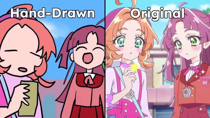 Star Detective Precure! OP | Hand-Drawn vs. Original - Side Comparison