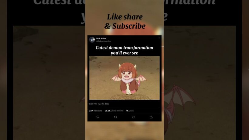 Cutest demon transformation you’ll ever see🥰| Anime: The Demon king Daughter is too kind