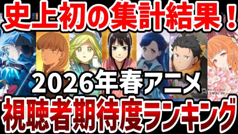 【視聴者ランキング】2026年春アニメ視聴者期待値ランキング　集計初の結果に！【ランキング】