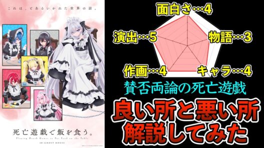 【死亡遊戯で飯を食う。】独特の演出が話題になった死亡遊戯が最近賛否両論なので良い所と悪い所を解説してみた【アニメレビュー】