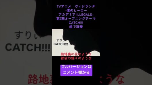 TVアニメ「ヴィジランテ-僕のヒーローアカデミア ILLEGALS-」第2期オープニングテーマ すりぃ「CATCH!!!」歯で弾いてみた#歯で演奏 #すりぃ #CATCH!!! #弾いてみた #耳コピ