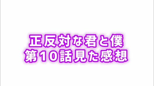 【本当の意味での友達】正反対な君と僕第10話見た感想
