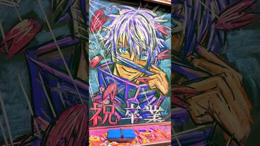 【黒板アート】卒業おめでとう チョークで 呪術廻戦 死滅回游 前編 五条悟かいてみた  #呪術廻戦 #死滅回游  #五条悟   #chalkart  #黒板アート #チョークアート