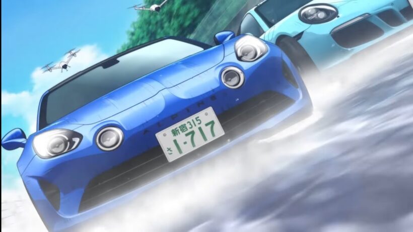 【MF GHOST 3rd Season • EP12】Jackson VS Sawatari HIDROPLANING BATTLE! (Alpine VS Porsche)