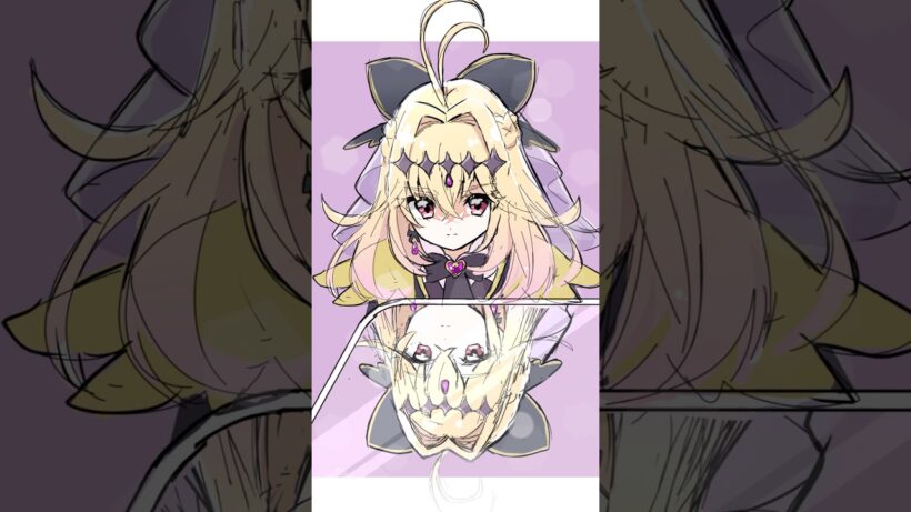 【名探偵プリキュア!】鏡に映るキュアアルカナ・シャドウ描いてみた #shorts #イラストメイキング  #イラスト #名探偵プリキュア