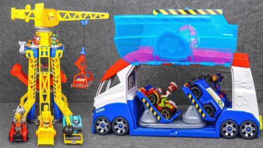 Unboxing PAW Patrol Rubble & Crew Barkyard Crane Tower Set | Transforming Patroller Toy + More Toys