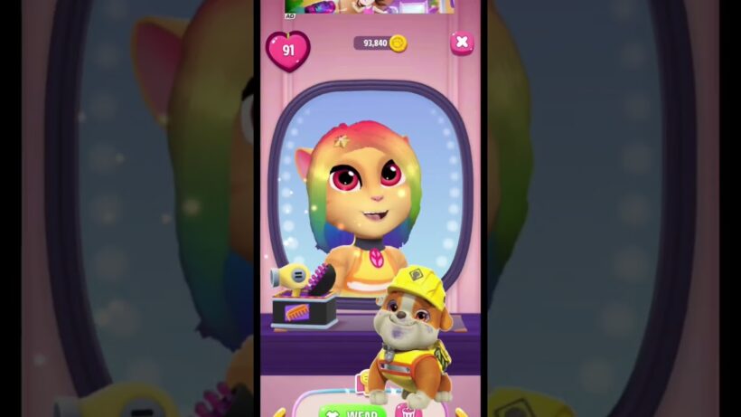 🛠️ Wheeler Look on Talking Angela 😍✨ Rubble & Crew Inspired Transformation!