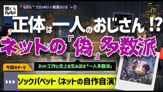 ネット工作と炎上を生み出す「自作自演アカウント」の正体（ソックパペット） をWiki解説【聴くpedia / 作業用BGM】