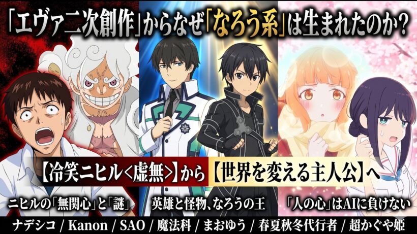 【なろう前史】「エヴァ二次創作」が「なろう系」の前身だった。SAO・劣等生・まおゆうで「謎系・主人公冷笑系」から「大切な人達と成長する主人公」へ。オタクカルチャー四半世紀の変遷【web小説論】