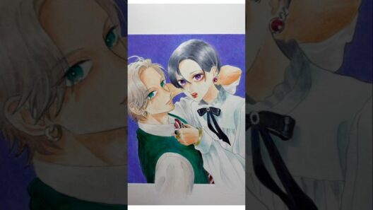 うるわしの宵の月3巻の表紙をコピックで描いてみました🎨　#うるわしの宵の月 #コピック #アニメ模写 #市村琥珀 #滝口宵