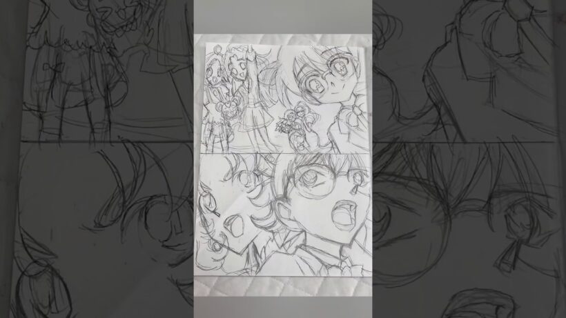 #名探偵コナン　と #名探偵プリキュア　を描いてみた🕵️🤓🔍🕰️🎀〜下書き編✏️〜