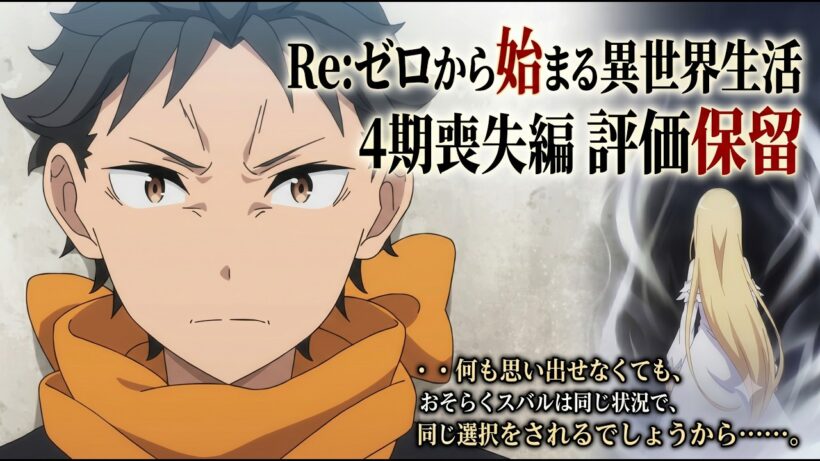 【リゼロ喪失編：評価保留】スバルと仲間達に降りかかる最凶難易度の試練「Re：ゼロから始める異世界生活 4th season喪失編」アニメレビュー【2026年春アニメ】