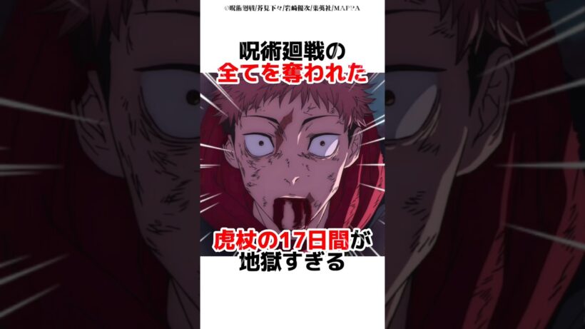 呪術廻戦の全てを奪われた虎杖の17日間が地獄すぎる