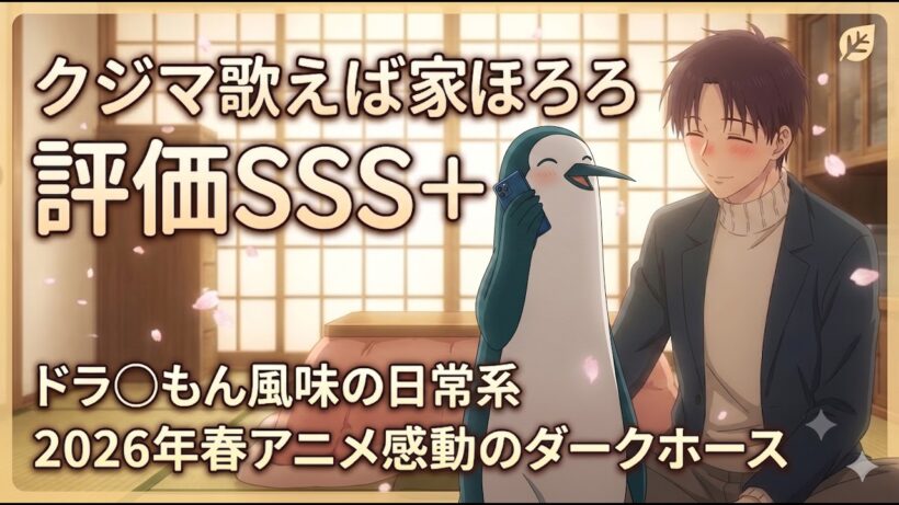 【クジマ評価SSS＋】ドラえもん風味の日常系からの感動アニメ「クジマ歌えば家ほろろ」アニメレビュー【2026年春アニメ】
