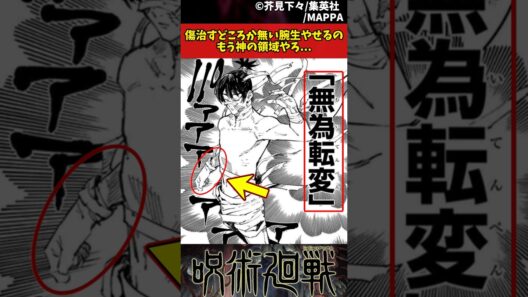 【呪術廻戦】傷治すどころか無い腕生やせるのもう神の領域やろ... #呪術廻戦 #反応集