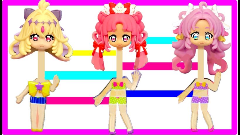 プリキュア水着あみだくじ❤️あみだくじでかわいい水着におきがえしてプールに行こう🏝️名探偵プリキュア