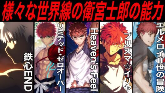 【Fate解説】様々な世界線の衛宮士郎の能力まとめ【fgo】
