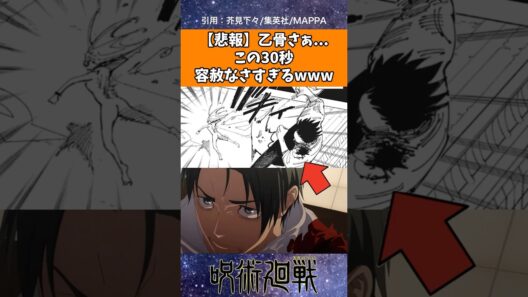 【悲報】乙骨さぁ...この30秒容赦なさすぎるwww【呪術廻戦】 #呪術廻戦