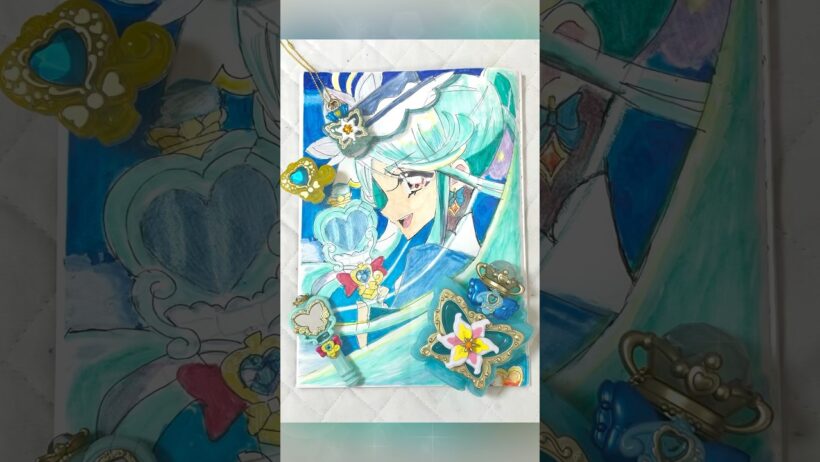 名探偵プリキュア！キュアエクレールを描いてみた🦋🩵💠#shorts