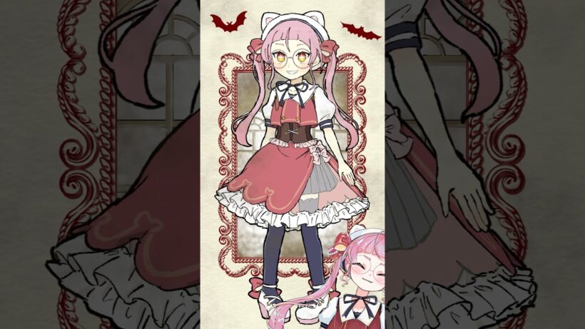 アルネの事件簿風に自分を描いてみた🦇 #佐佐咲キキ #アルネの事件簿 #模写