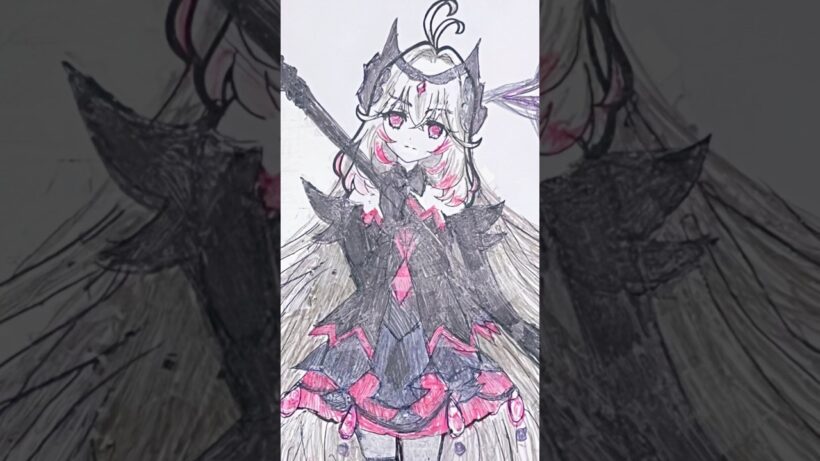 名探偵プリキュア！森亜るるかちゃんのぬりえをエクリプスシャドウにしてみた⛏️Drawing Ecripse Shadow⛏️#shorts