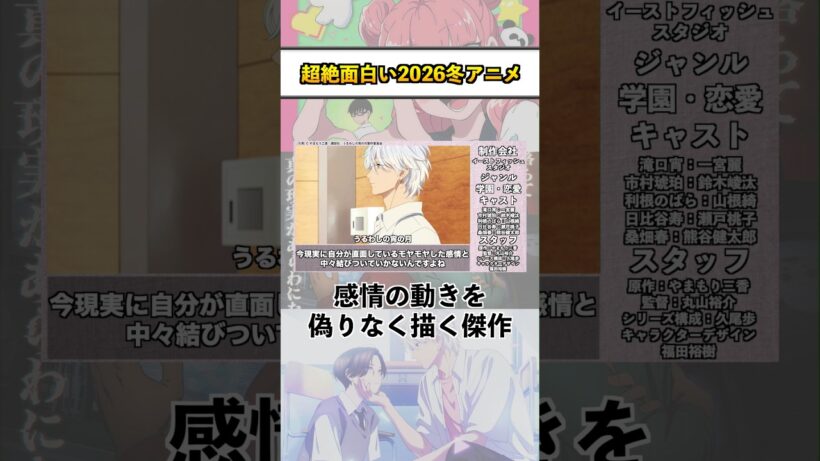 もっと話題になるべき超絶面白い2026冬アニメ『うるわしの宵の月』 #shorts #アニメ #2026冬アニメ