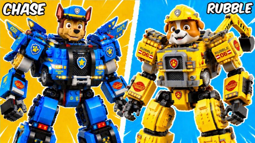 LEGO PAW Patrol：マーシャルとラブルが巨大ロボットメカに変身！ | ROBO Bricks日本