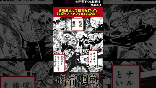 【呪術廻戦】領域展延って羂索が作った技術ってことでいいのかな... #呪術廻戦 #反応集